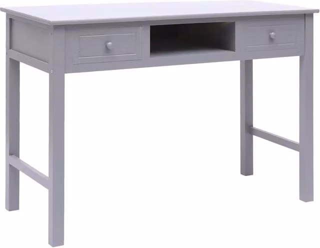 Berkfield Home Grey Wood Writing Desk, W/D/H: 110 x 45 x 76 cm
