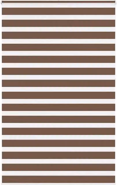 Berkfield Home Brown Zebra Day and Night Blind with Polyester Fabric, W: 150 cm, H: 230 cm