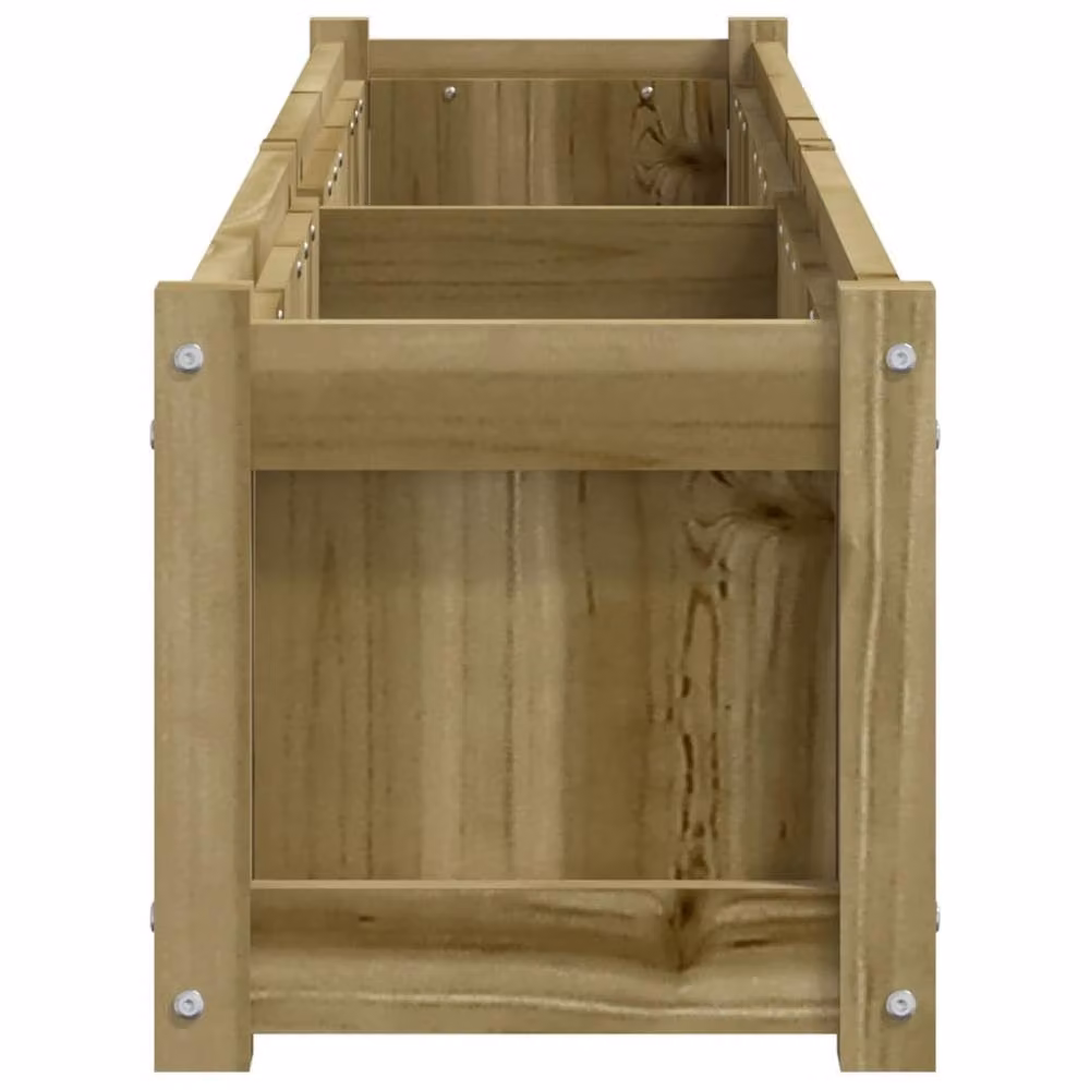 Berkfield Brown Impregnated Wood Pine Garden Planter W/D/H: 180 x 31 x 31 cm – 4