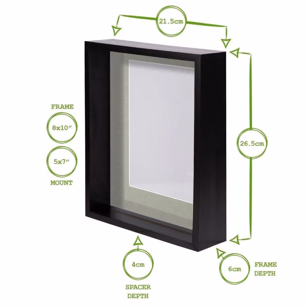 Havendro Black 3D Deep Box Photo Frame with Ivory Mount, W/H: 20.32 x 25.4 cm – 1