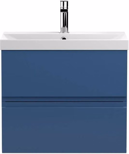 Balterley Mavesyn 2 Drawer Wall Hung Vanity Basin Unit, Blue, W: 60 cm