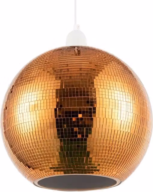 Happy Homewares Shiny Disco Mosaic Ball Pendant Shade in Orange Retro Style