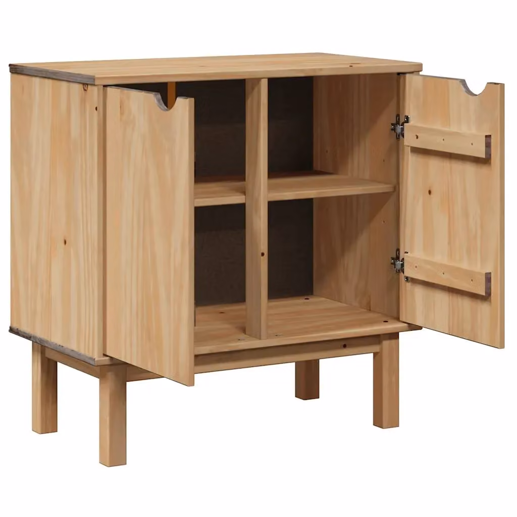 Berkfield Home OTTA Hallway Cabinet in Brown Solid Pine Wood, W/D/H: 75 x 40 x 75 cm – 2