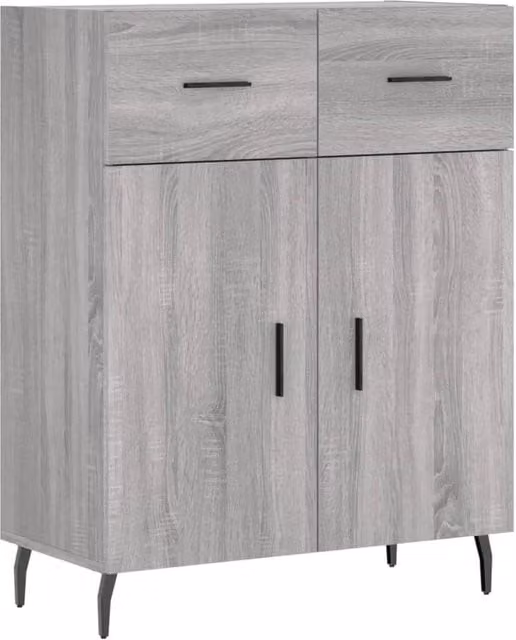 Berkfield Home Modern Grey Sideboard in Matt Engineered Wood W/D/H: 69.5 x 34 x 90 cm