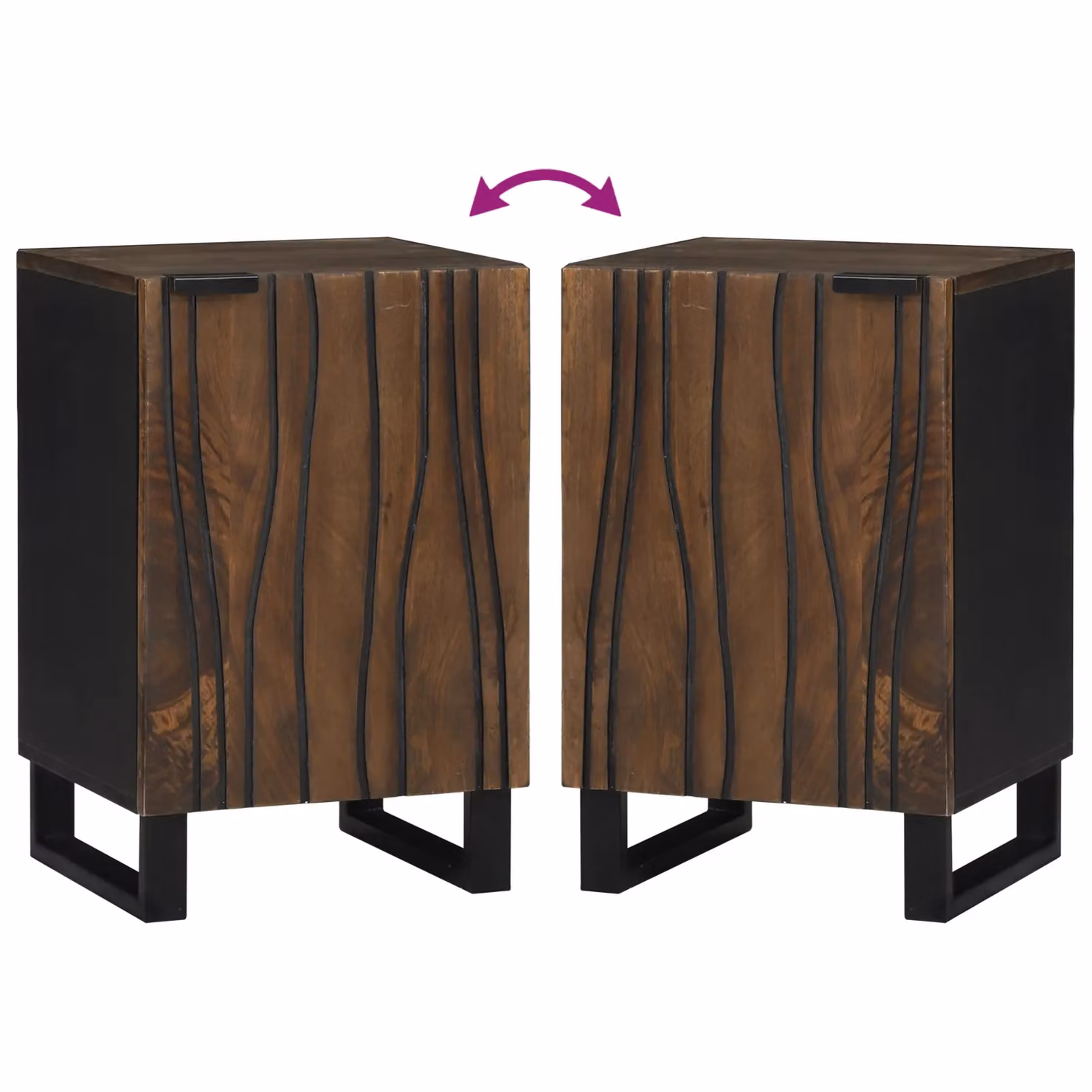 Berkfield Home Brown Solid Mango Wood Bathroom Cabinet W/D/H: 38 x 33.5 x 58 cm – 5