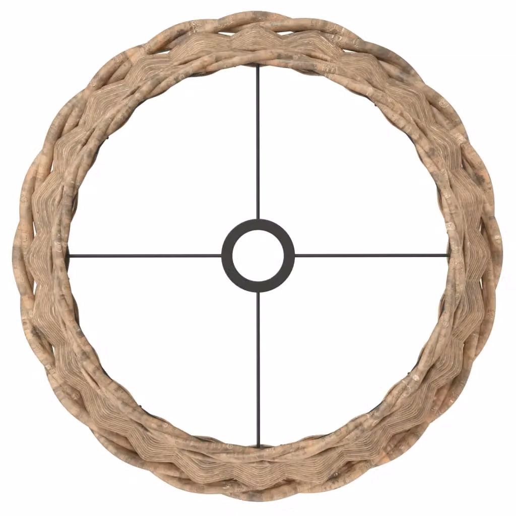 Berkfield Home Brown Wicker Ceiling Lamp Shade, W: 45 cm, H: 28 cm – 3