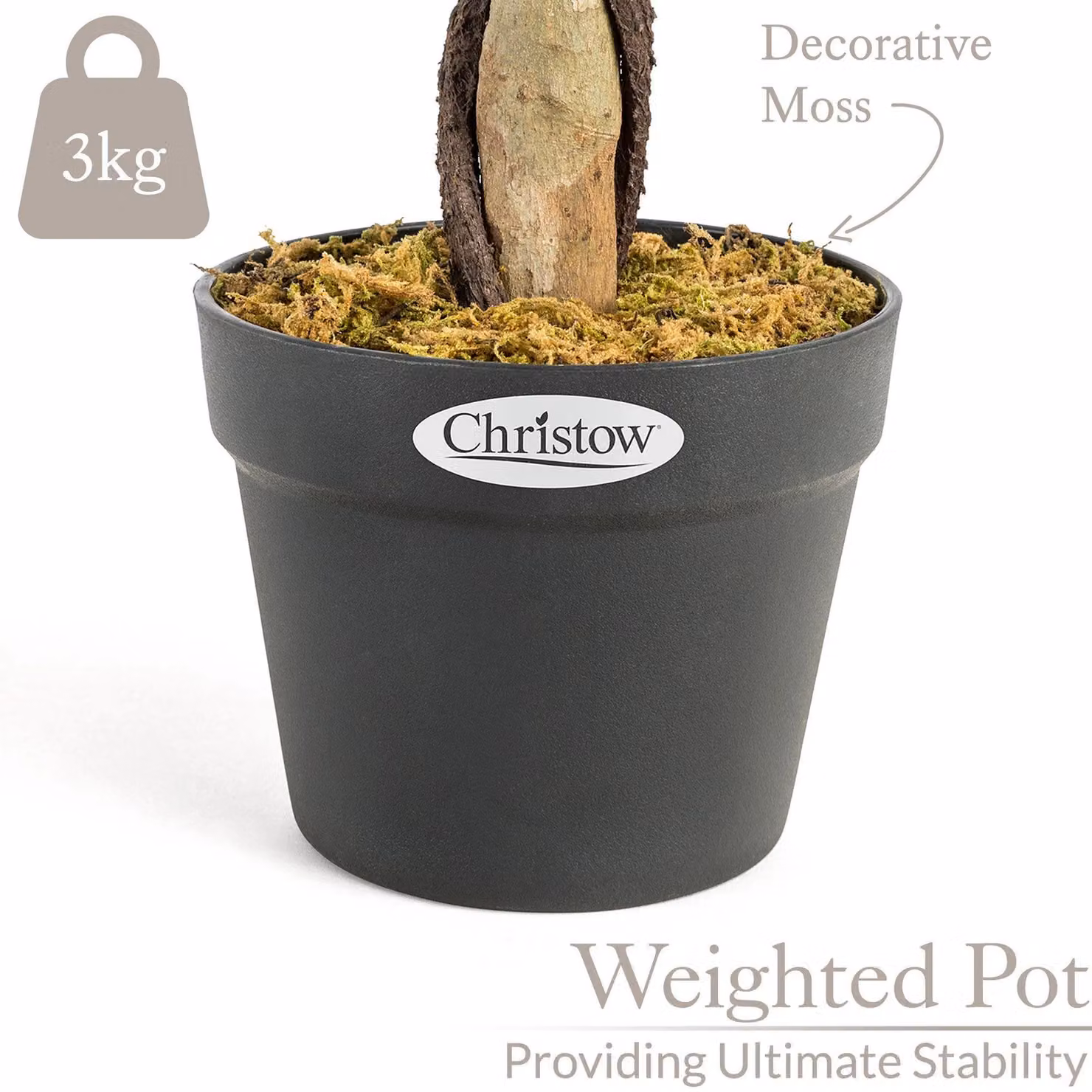 Christow Artificial Bay Tree Topiary Decoration in Green, Brown or Black, Height: 122 cm – 5