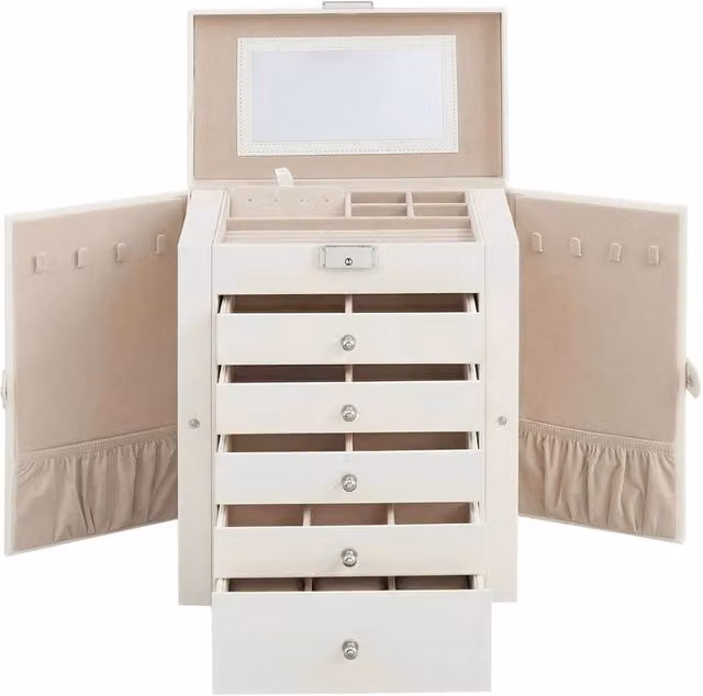 Kelvenix 6-Tier Jewellery Box in White – 1