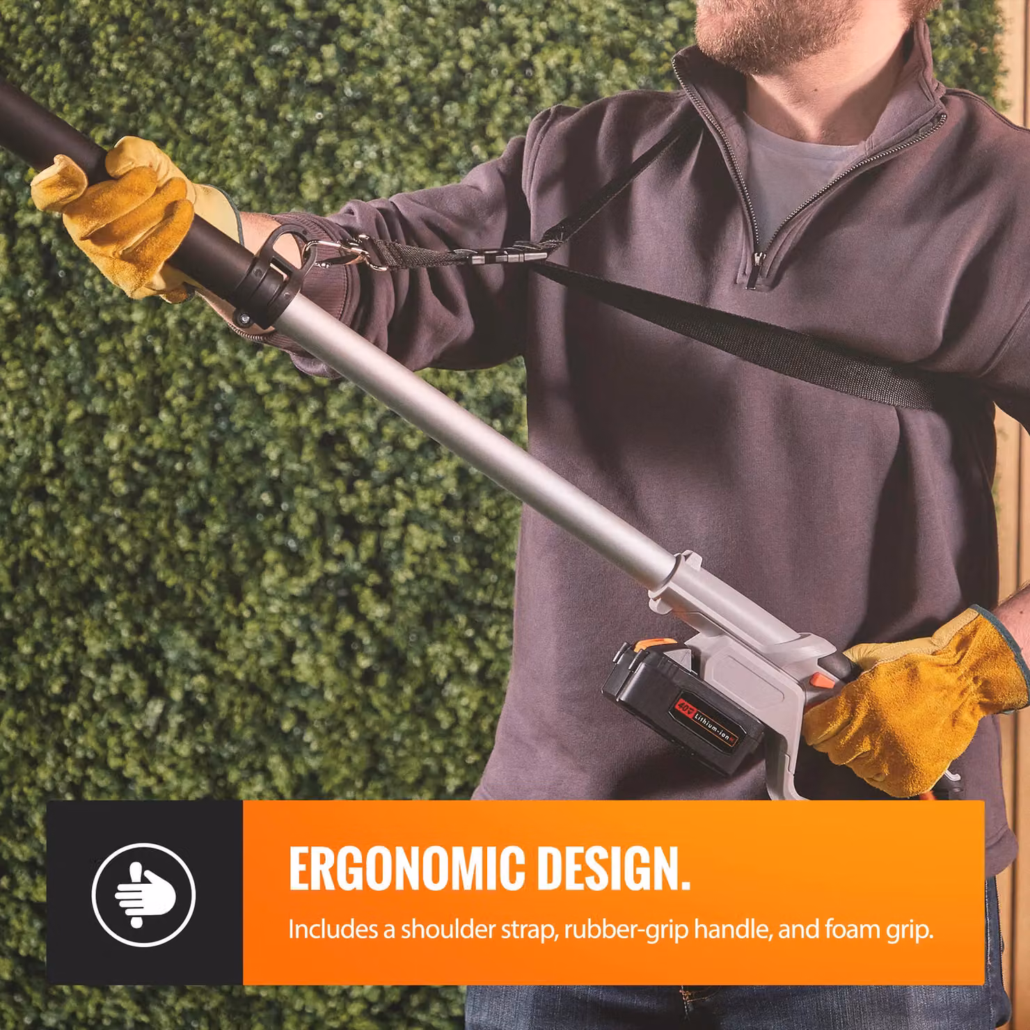 VonHaus 40V Cordless Pole Chainsaw in Grey with Rechargeable Battery – 2