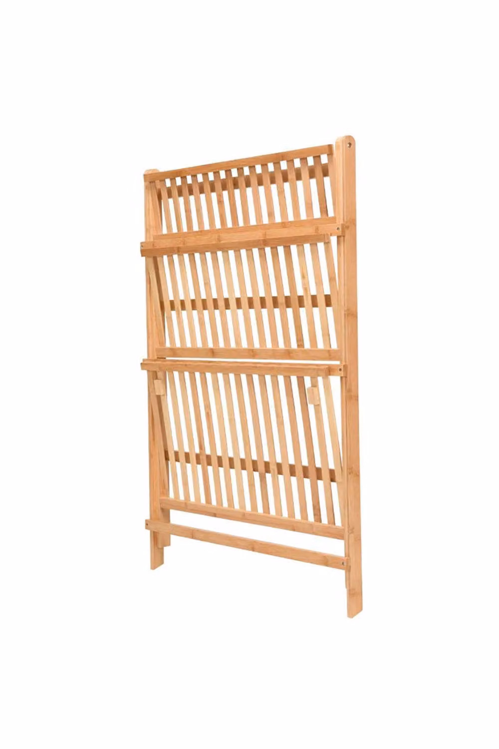 Living and Home 3-Tier Foldable Wooden Ladder Plant Stand in Natural Brown – 3