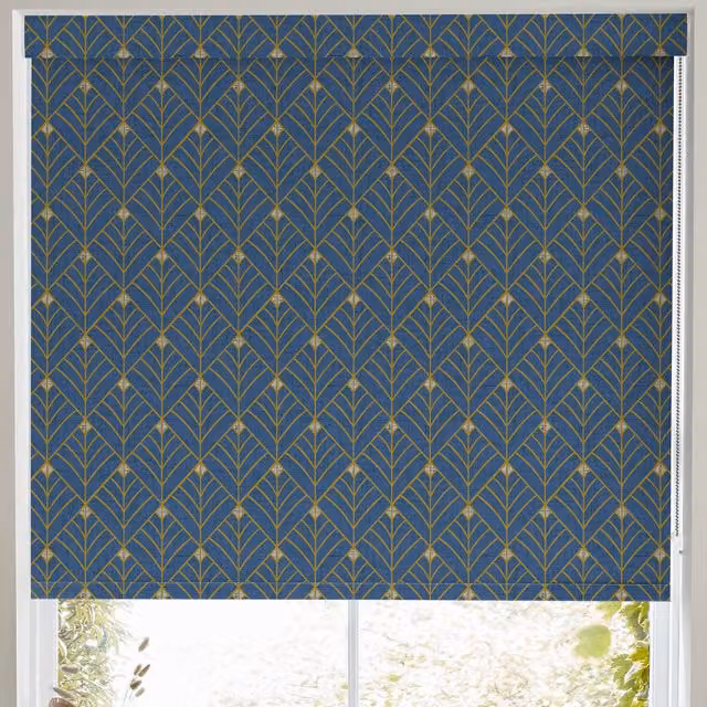 Terrys Solitaire Made to Measure Blackout Roller Blind in Navy Blue