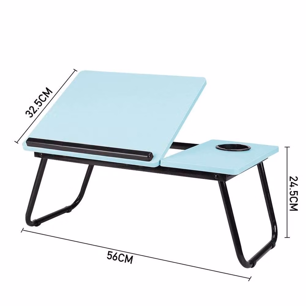 EONLION Blue Folding Laptop Desk Tray for Writing and Reading, Height Adjustable with Sloped Top – 2