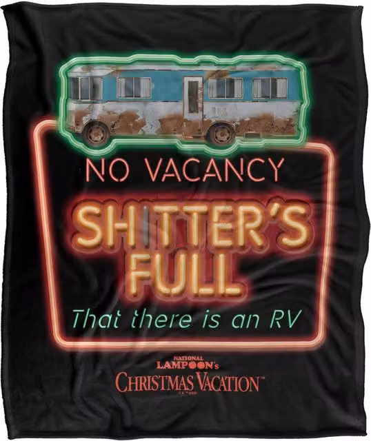 Warner Bros. Christmas Vacation Eddie's Wisdom Super Soft Silky Touch Throw Blanket, Extra Large, Multicolour – 1