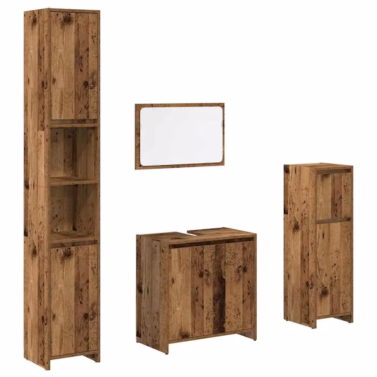 Berkfield Home 4 Piece Rustic Brown Bathroom Furniture Set in Engineered Wood