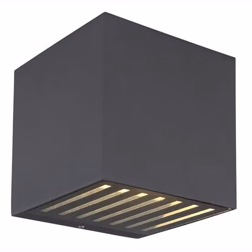 Globo Lighting Modern Up Down LED Outdoor Wall Lamp in Anthracite with Transparent Glass Shade IP54