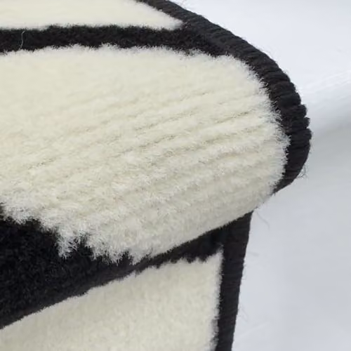 runrug Zebra Print Stair Runner, Black, W: 70 cm, L: 720 cm, Thickness: 0.9 cm – 5