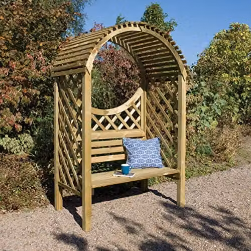 Rowlinson Keswick Arbour in Brown, W/D/H: 132 x 80 x 207.5 cm