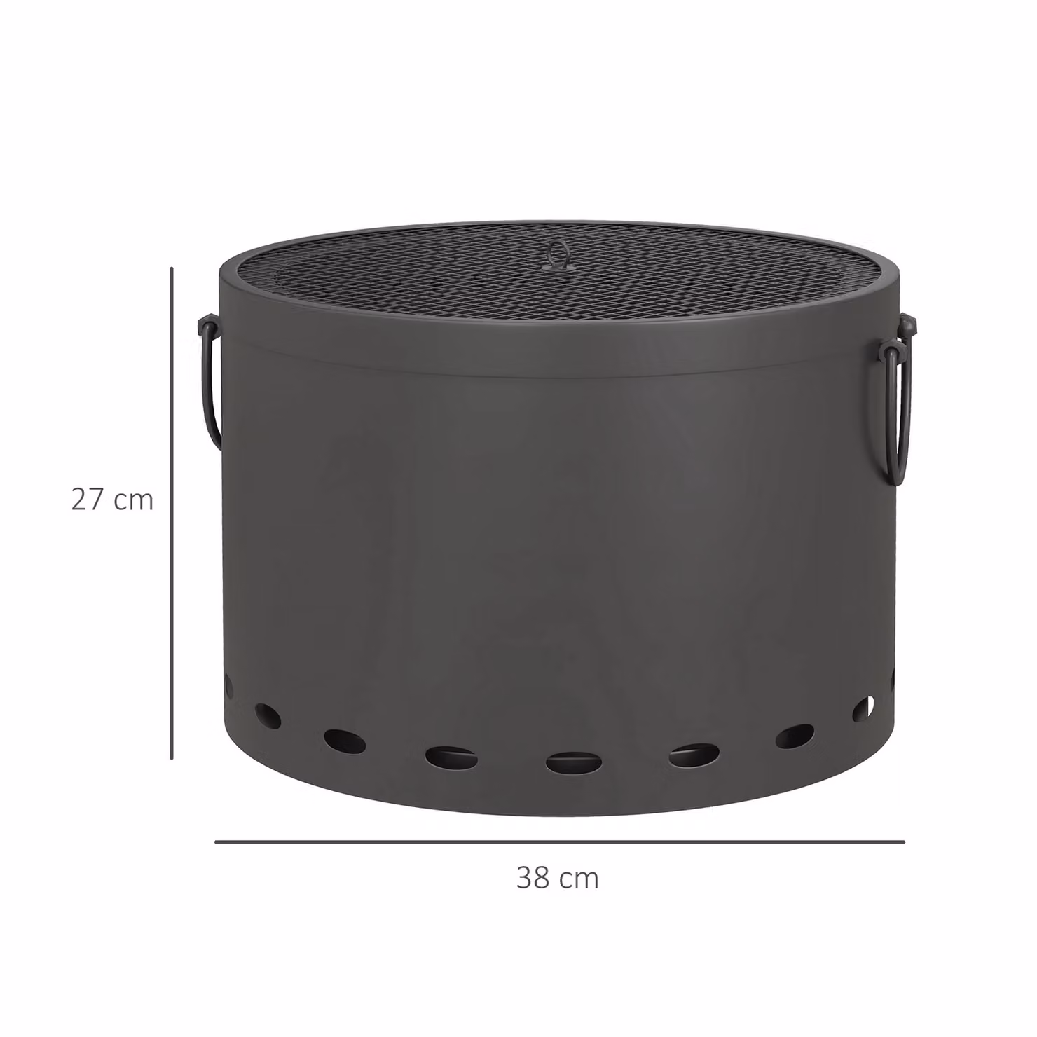 Outsunny Smokeless Wood Burning Fire Pit in Dark Grey, Diameter: 38 cm – 3