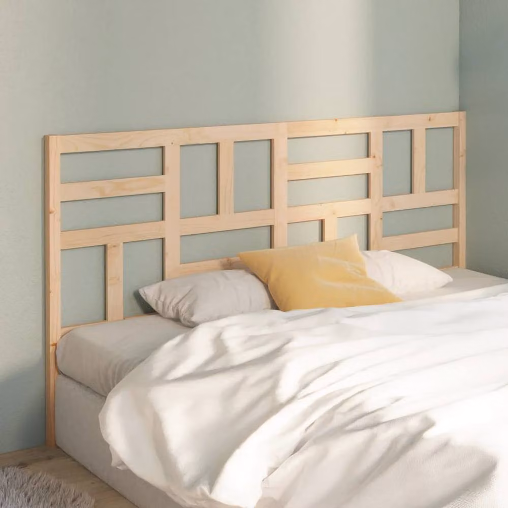 Berkfield Home Rustic Solid Wood Pine Bed Headboard in Brown, W: 206 cm, D: 4 cm, H: 104 cm – 1