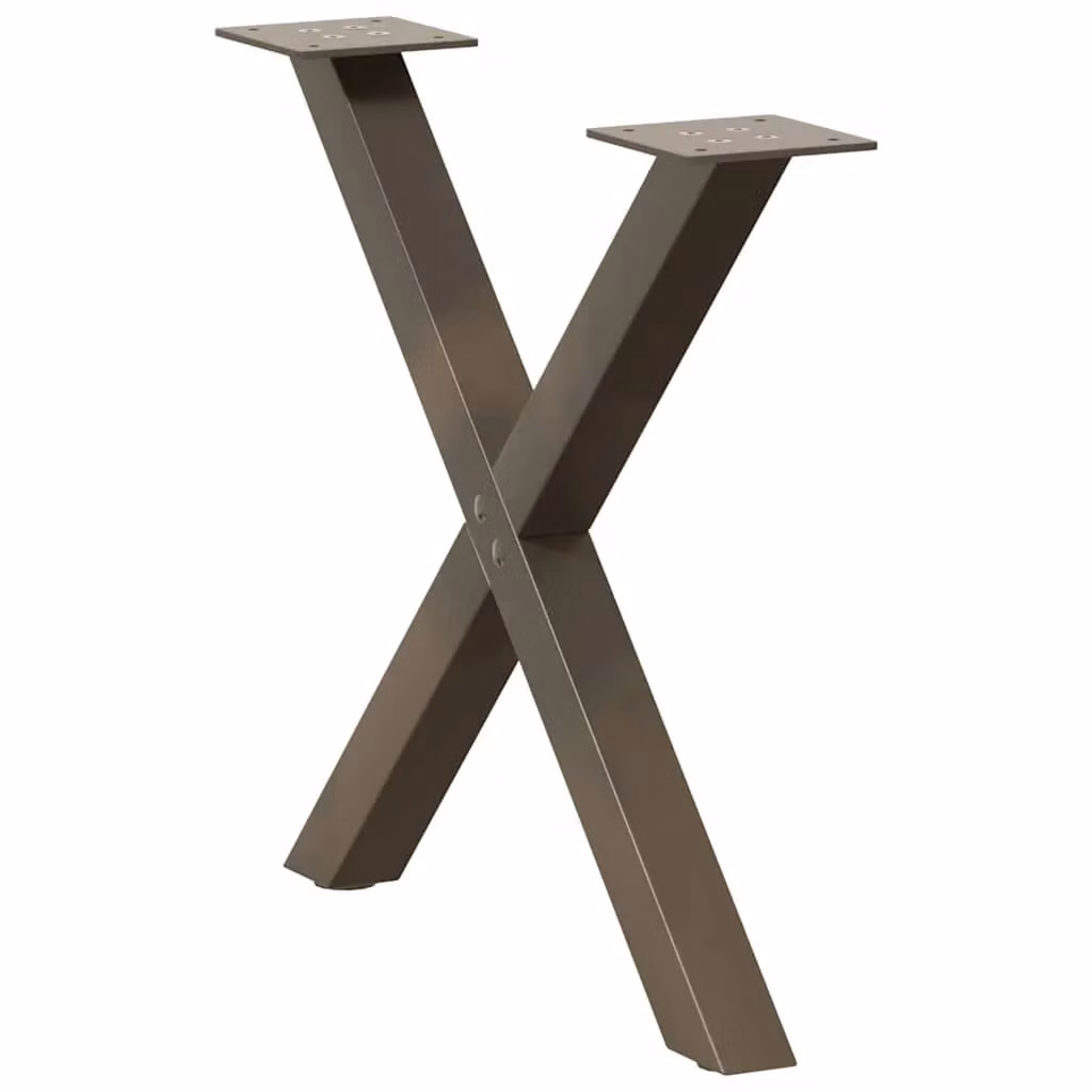 Berkfield Home X-Shaped Coffee Table Legs, 2 Pieces, Brown Steel – 2