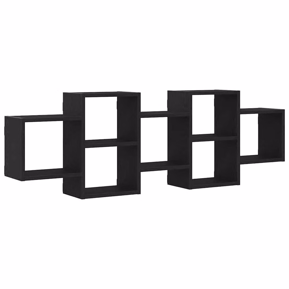 Berkfield Home Black Oak Wall Shelf, W/D/H: 129 x 18 x 42 cm – 2