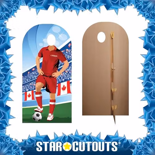 Star Cutouts Canada World Cup 2026 Football Stand-In Cardboard Cutout, Multicolour, Height: 190 cm – 3
