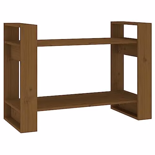 vidaXL Solid Wood Bookcase and Room Divider in Brown