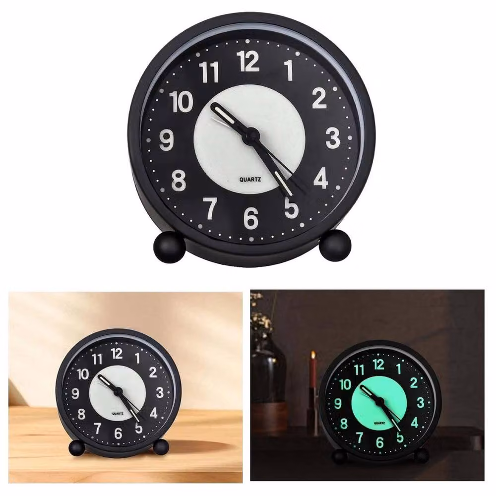 PAWNORA Silent Non-Ticking Alarm Clock in Black – 4