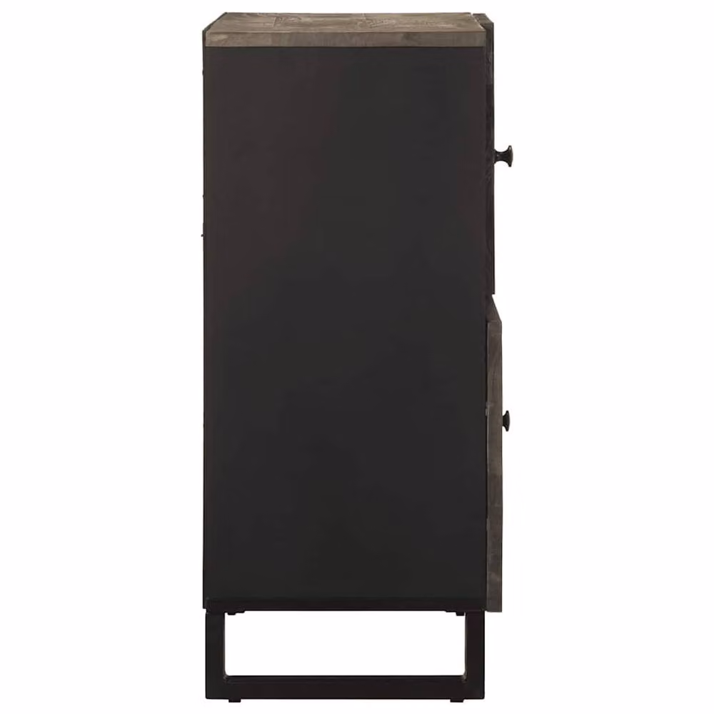 Berkfield Home Black Mango Wood Sideboard W/D/H: 80 x 33 x 75 cm – 3