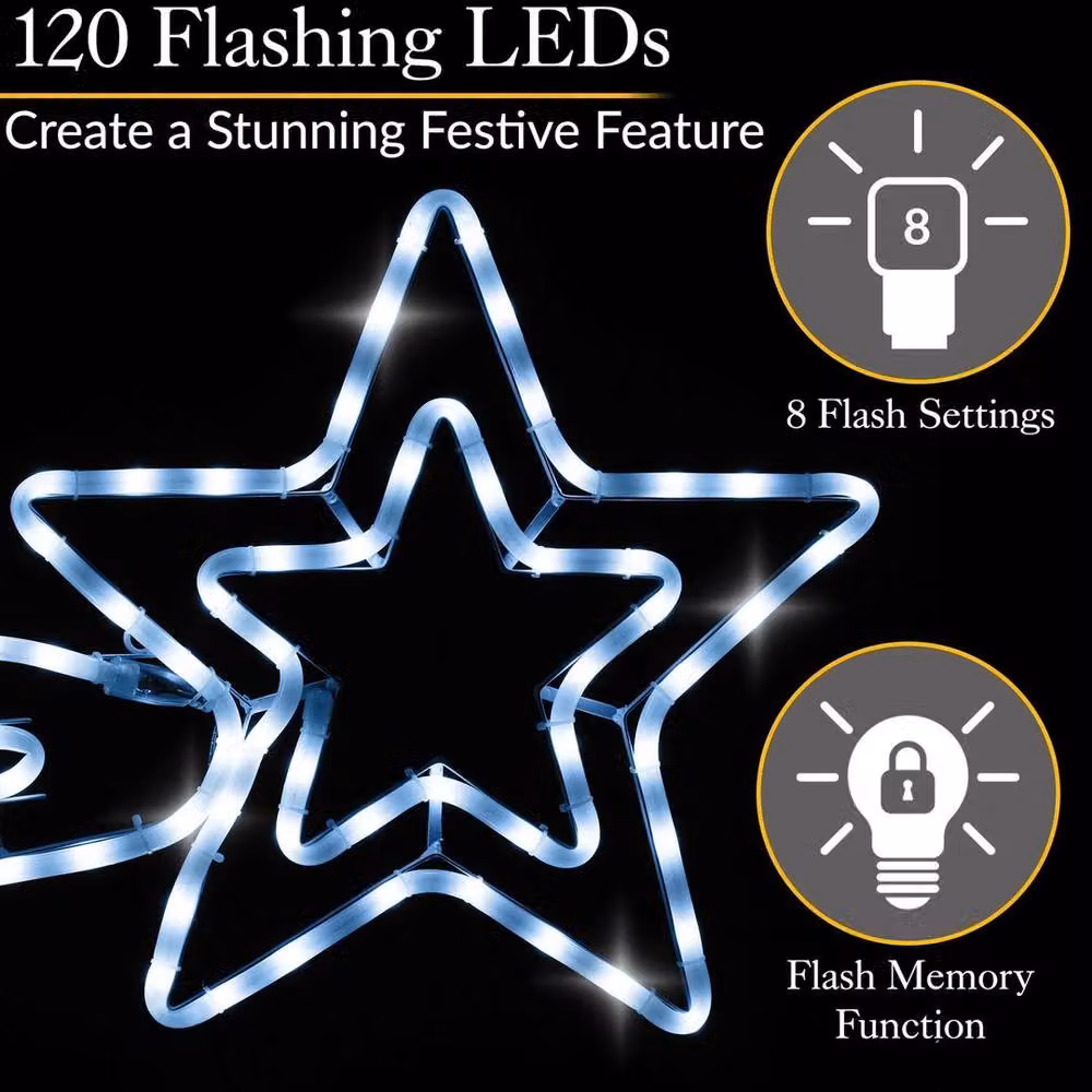 NESTLUNE White Shooting Star LED Christmas Light Decoration, W: 15 cm, H: 100 cm – 4