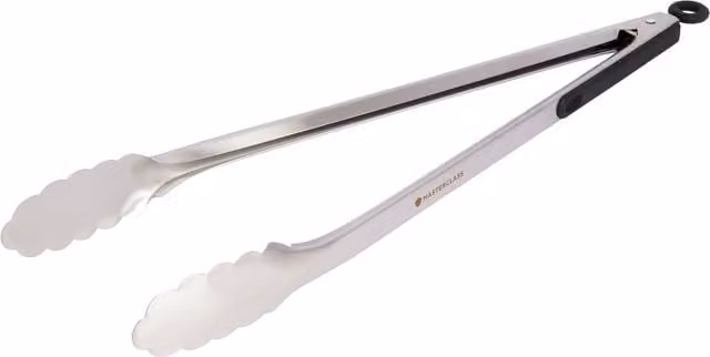 MasterClass Deluxe Stainless Steel Heat Resistant Food Tongs, Silver, 40cm
