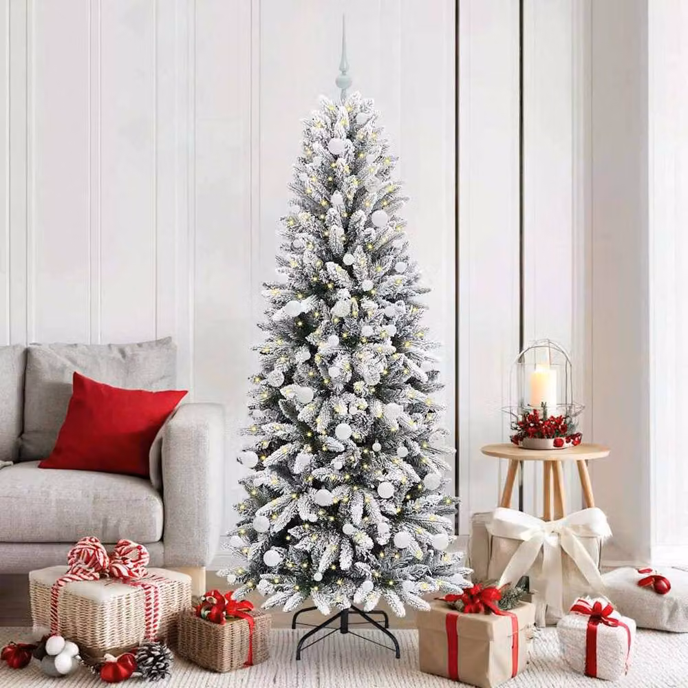 Berkfield Home Green Artificial Christmas Tree with 300 White LEDs, W/D/H: 73 x 73 x 180 cm – 2
