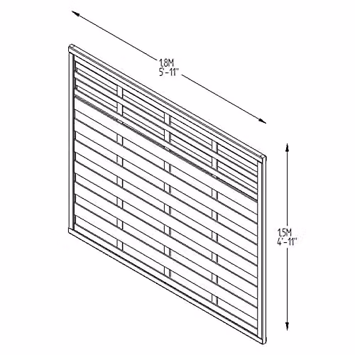 Forest Pack of 5 Impregnated Brown Wooden Decorative Fence Panels, H: 180 cm, W: 152.4 cm – 3