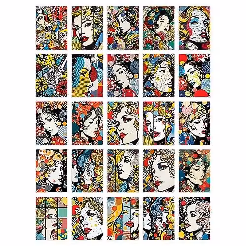 Artery8 50 Piece Pop Art Bubble Comic Halftone Aesthetic Collage Kit, Multicolour Paper Wall Art Prints, W: 15 cm, H: 10 cm – 1