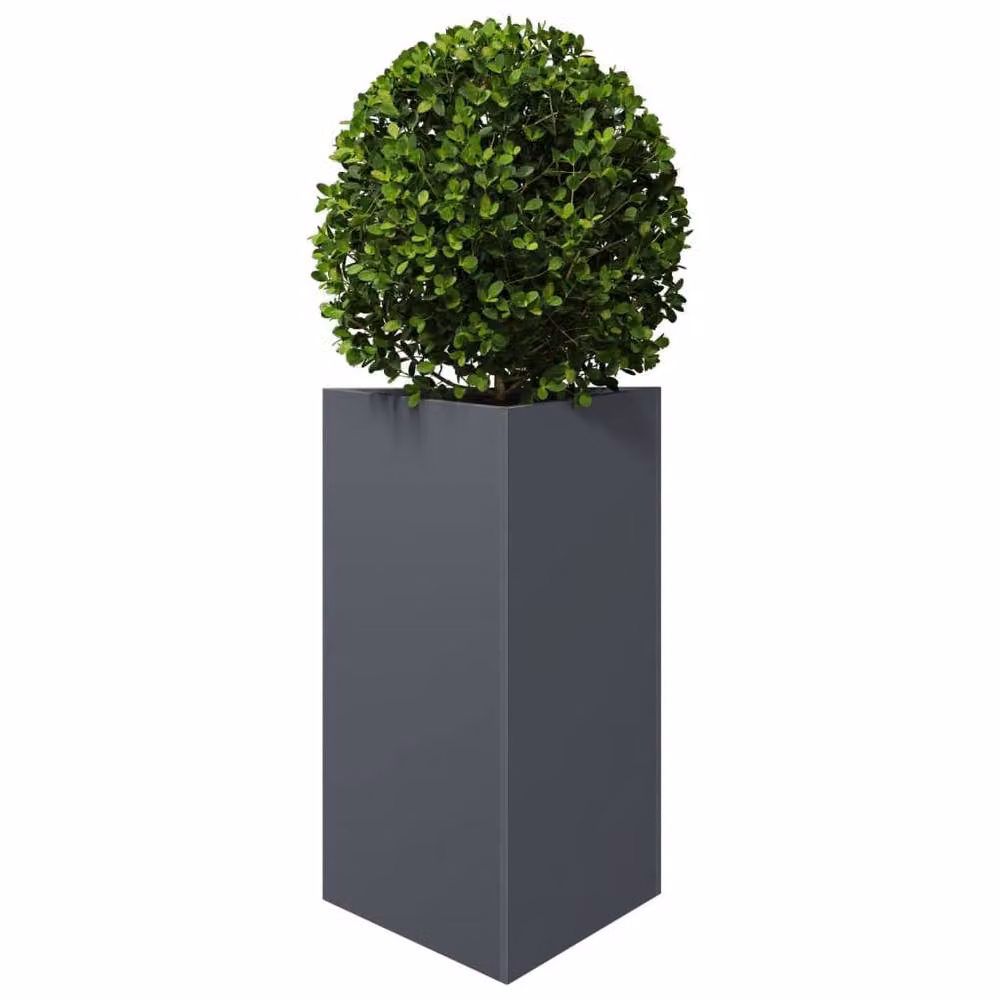 Berkfield Home Steel Triangular Planter Tub in Anthracite and Black, W: 50 cm, D: 43 cm, H: 75 cm – 3