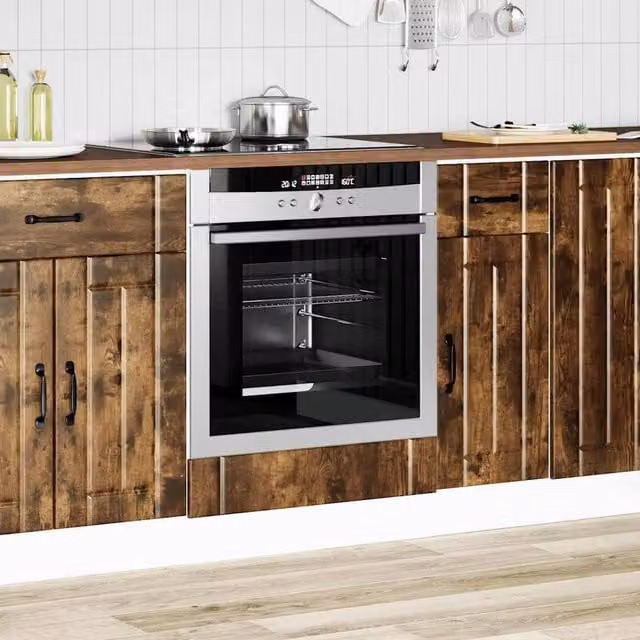Berkfield Home Lucca Oven Cabinet in Smoked Oak Brown, W/D/H: 60.0 x 46.0 x 81.5 cm – 1