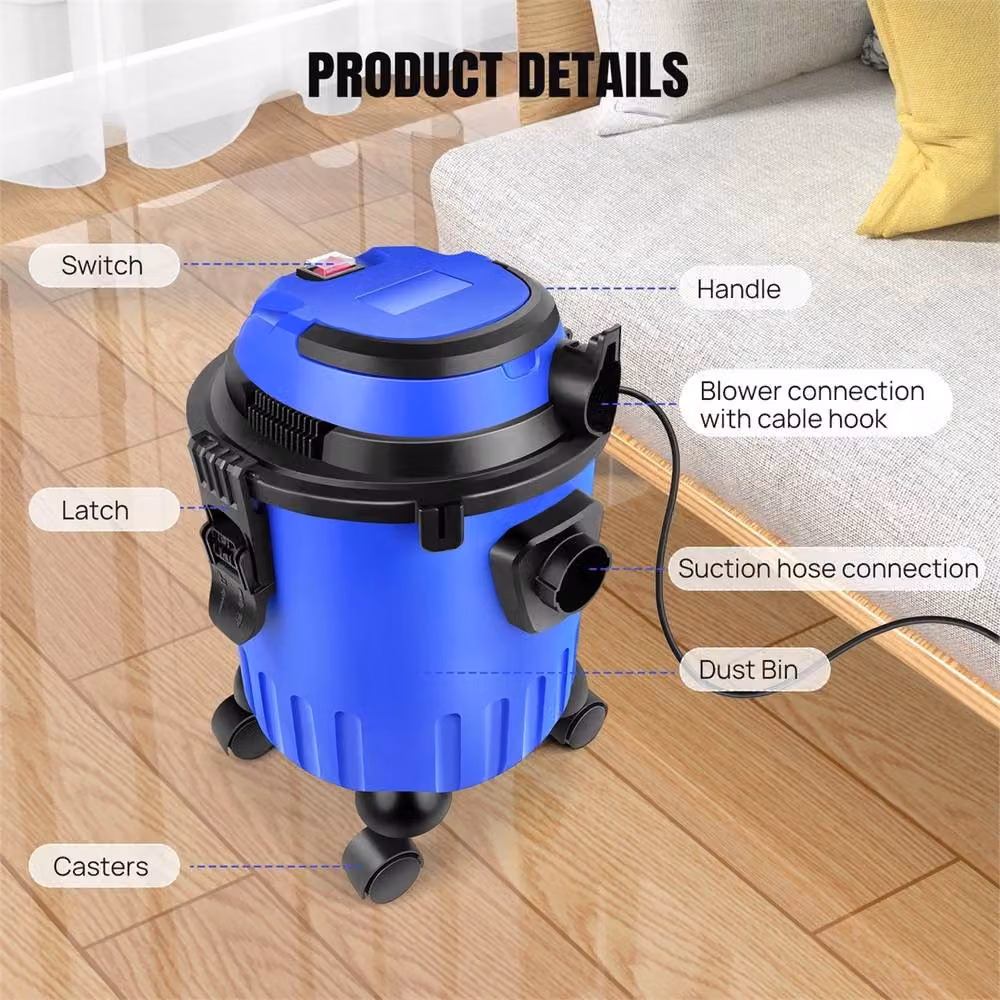 Nordara 6000W 15L Wet and Dry Industrial Bagless Vacuum Cleaner with Blower, Blue – 3