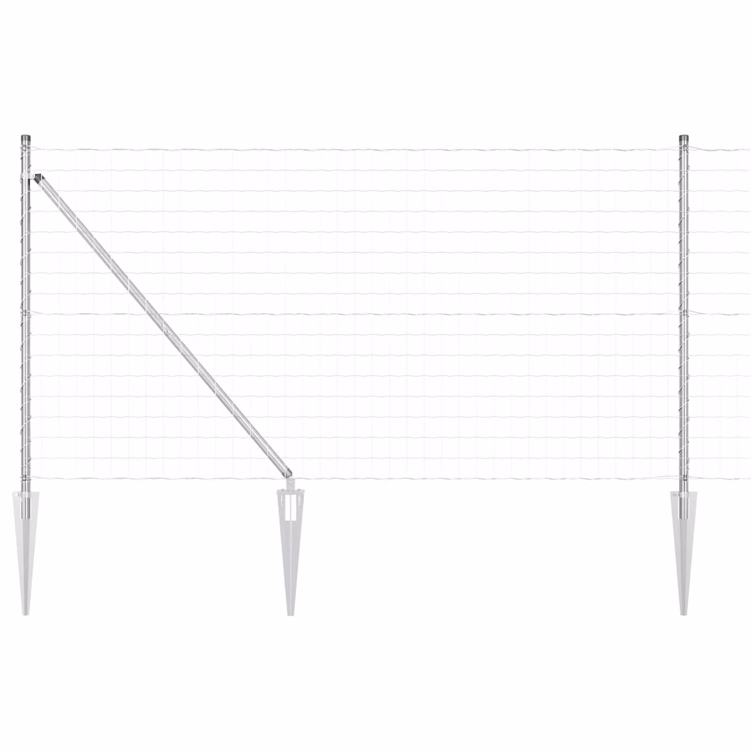 Berkfield Home Euro Fence in Silver Galvanised Steel with 13 Spike Posts, 1 x 25 m – 2