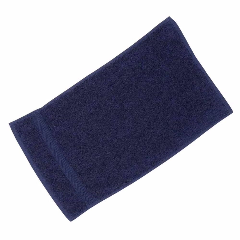 Towel City Luxury Navy Blue Cotton Terrycloth Guest Towel with Hanging Loop – 2