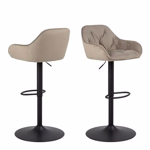 Furniture To Go Brooke Swivel Bar Stool with Height Adjustable Function in Beige – 1