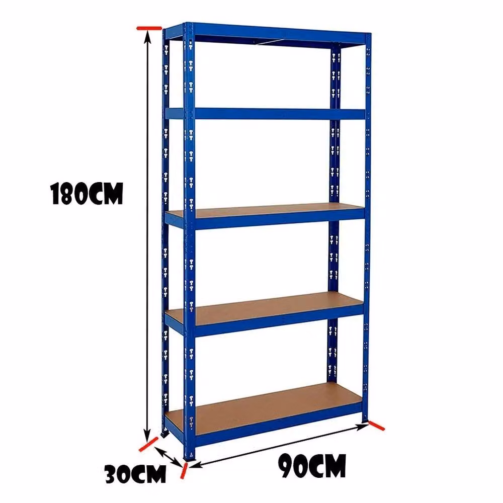 EONLION Heavy Duty 5-Tier Metal Garage Shelving in Blue, W: 100 cm, D: 40 cm – 2