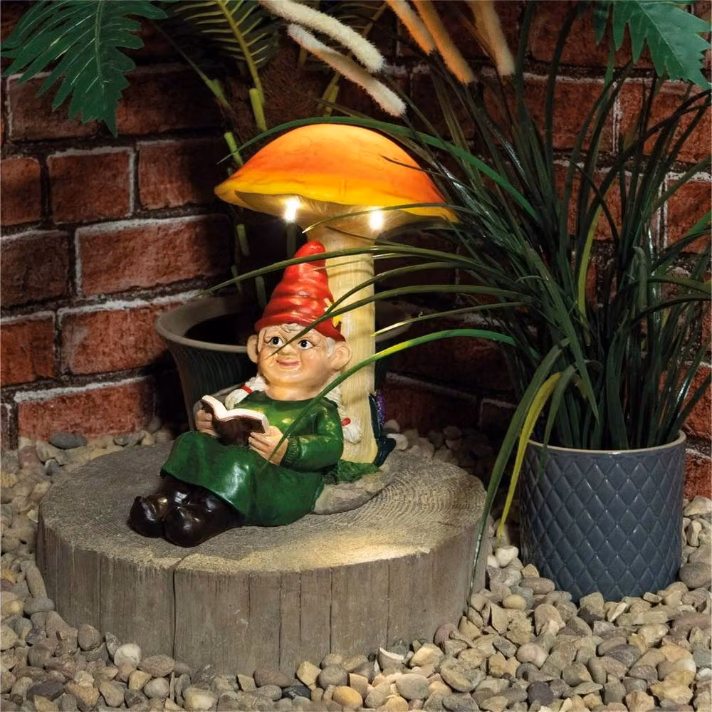 NESTLUNE Solar Garden Ornament in Green and Multicolour, Height: 100 cm, Width: 15 cm – 2