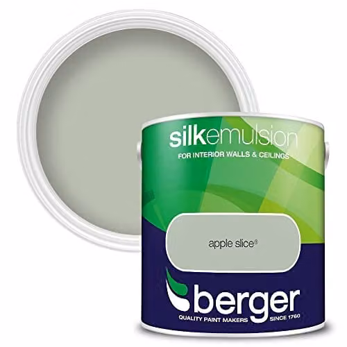 Berger Silk Emulsion Satin Gloss Paint in Apple Slice Green, 2.5 l