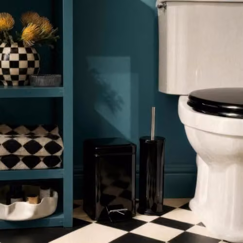 Harbour Housewares 3L Stainless Steel Pedal Bin and Toilet Brush Set in Black – 2
