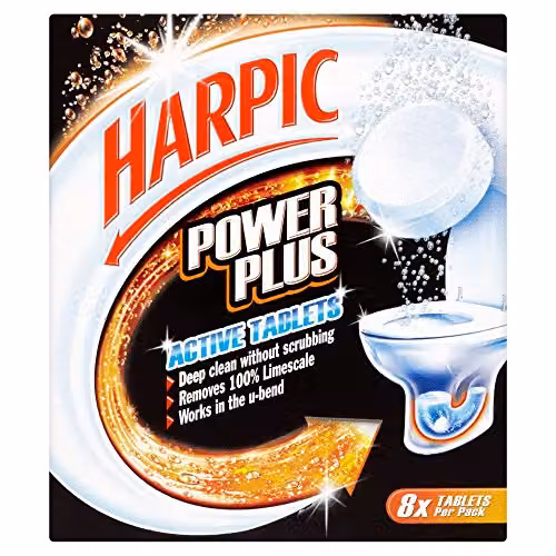 Harpic Powerplus Active Toilet Cleaner Tablets, Original Scent, 8 Pack