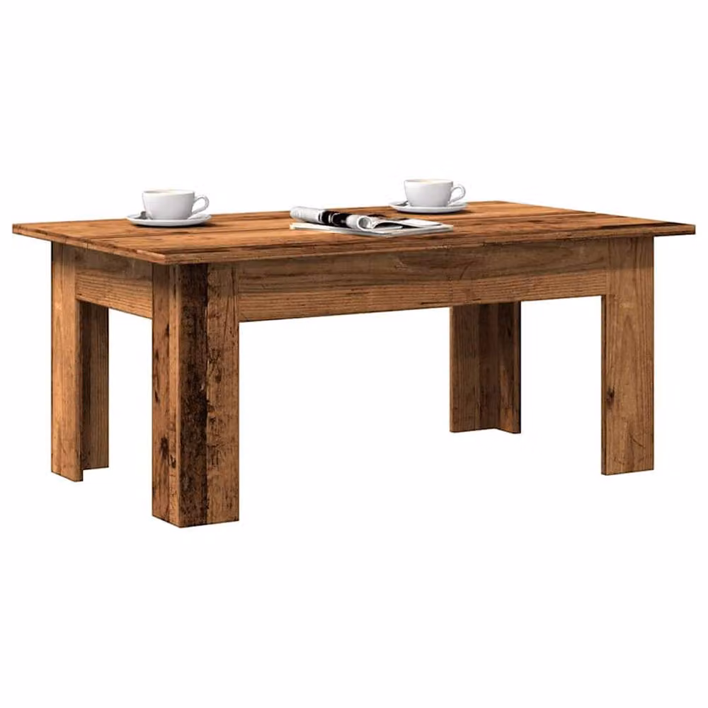 Berkfield Home Rustic Old Wood Coffee Table in Brown, W/D/H: 100 x 60 x 42 cm – 3