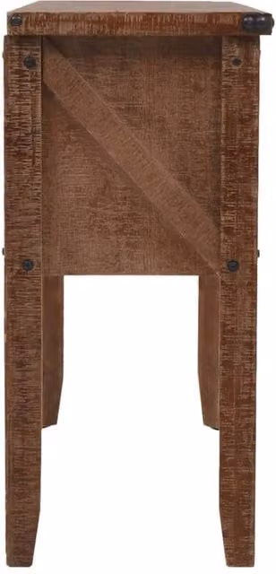 Berkfield Home Classic Console Table in Brown Solid Fir Wood, W: 131 cm, D: 35.5 cm, H: 75 cm – 1