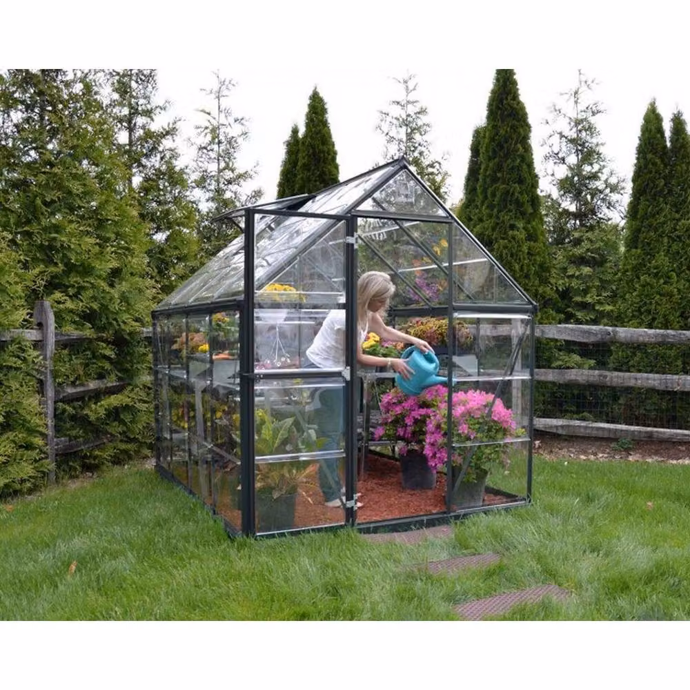 Palram Harmony 6x8 Polycarbonate Greenhouse in Grey, W: 185 cm, D: 247 cm, H: 208 cm – 2