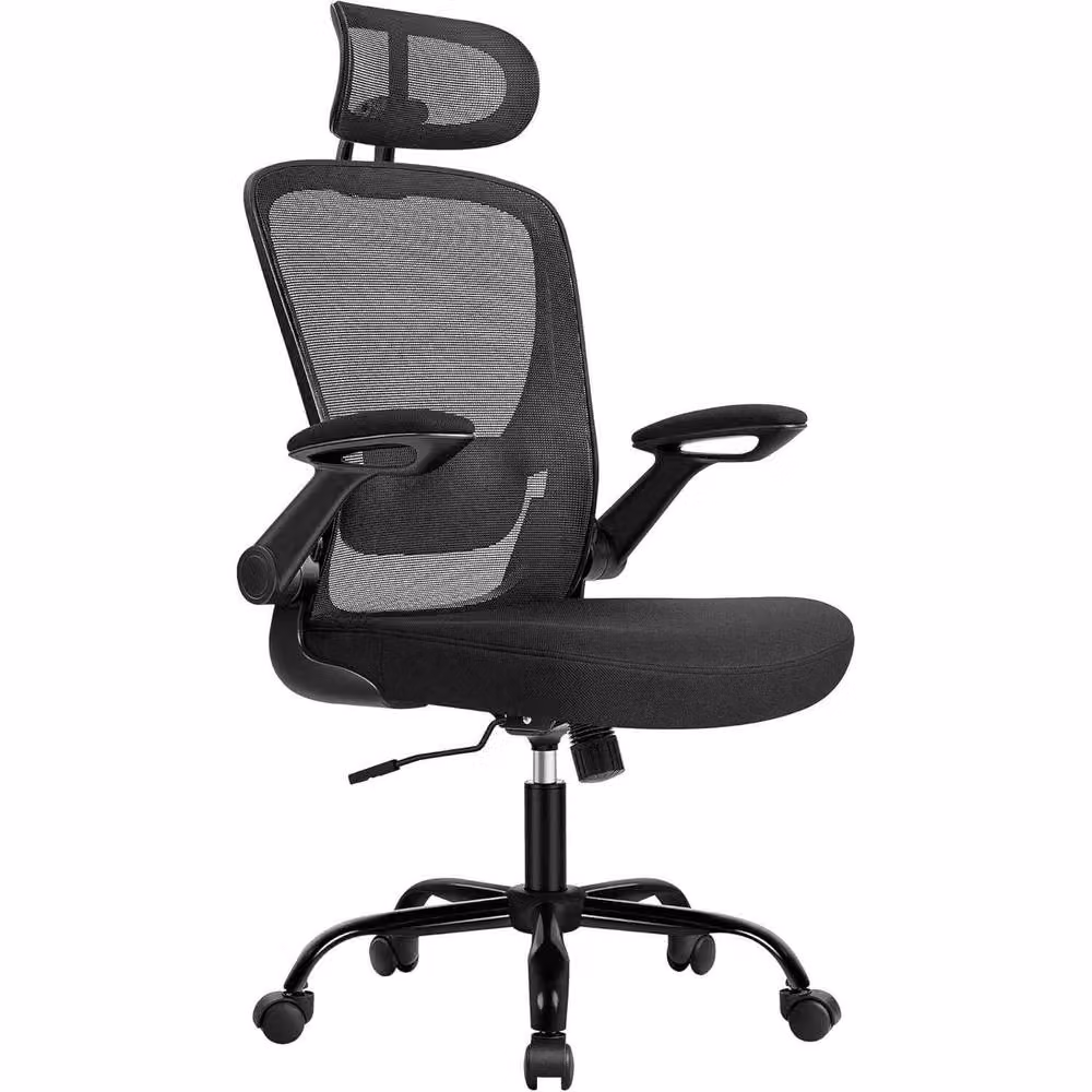 The Bazaarist Ergonomic Mesh Office Chair with Headrest in Jet Black – 2