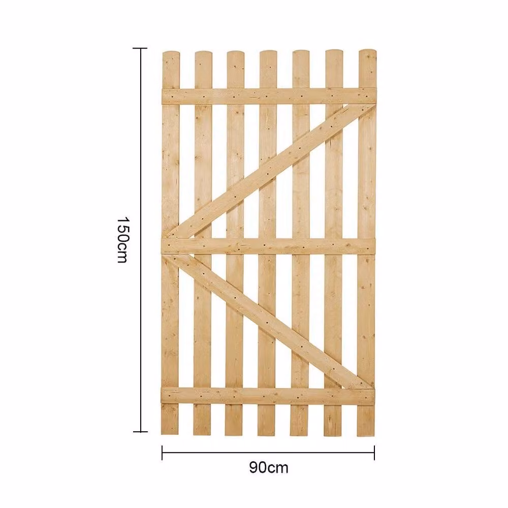 Kelvenix Brown Wooden Swing Garden Gate, W: 150 cm, H: 120 cm, D: 90 cm – 2